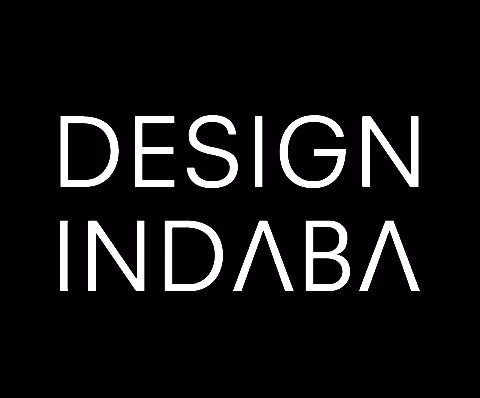 Black text logo reading 'DESIGN INDABA' on a transparent background.