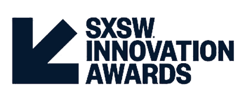 SXSW Innovation Awards logo with a bold arrow pointing down and left.