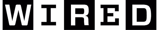 WIRED magazine logo alternating black and white background.