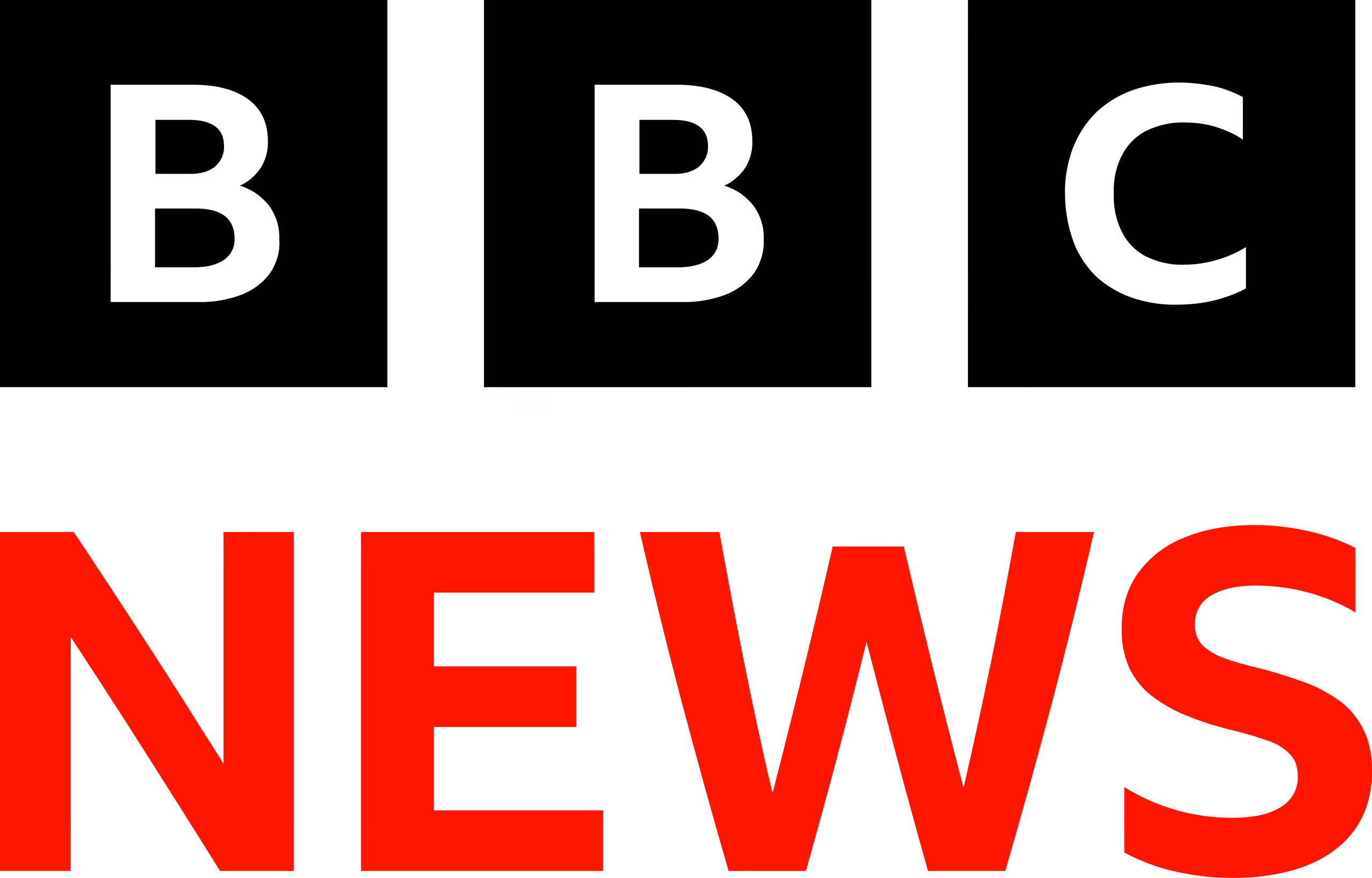 BBC News logo with 'BBC' in black blocks and 'NEWS' in bold red letters.