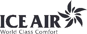 ICE AIR logo with tagline 'World Class Comfort'