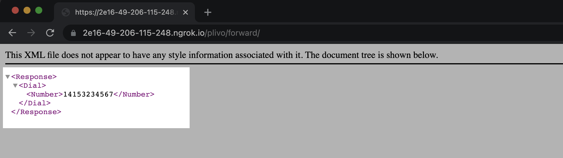 XML document with GetDigits XML element