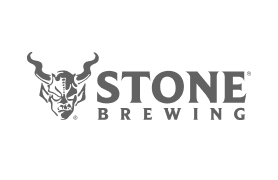 Stone Brewing logo featuring a horned gargoyle head above the text 'STONE BREWING'.