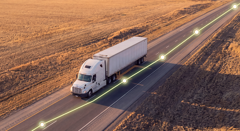 truck with line graph