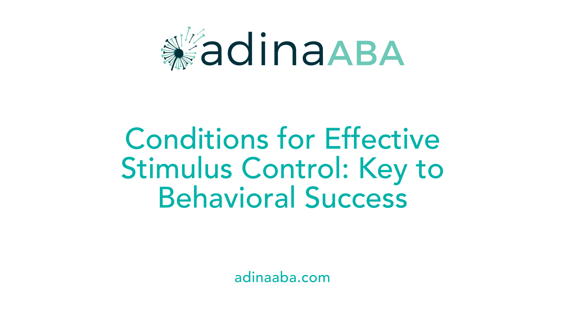 Conditions for Effective Stimulus Control: Key to Behavioral Success