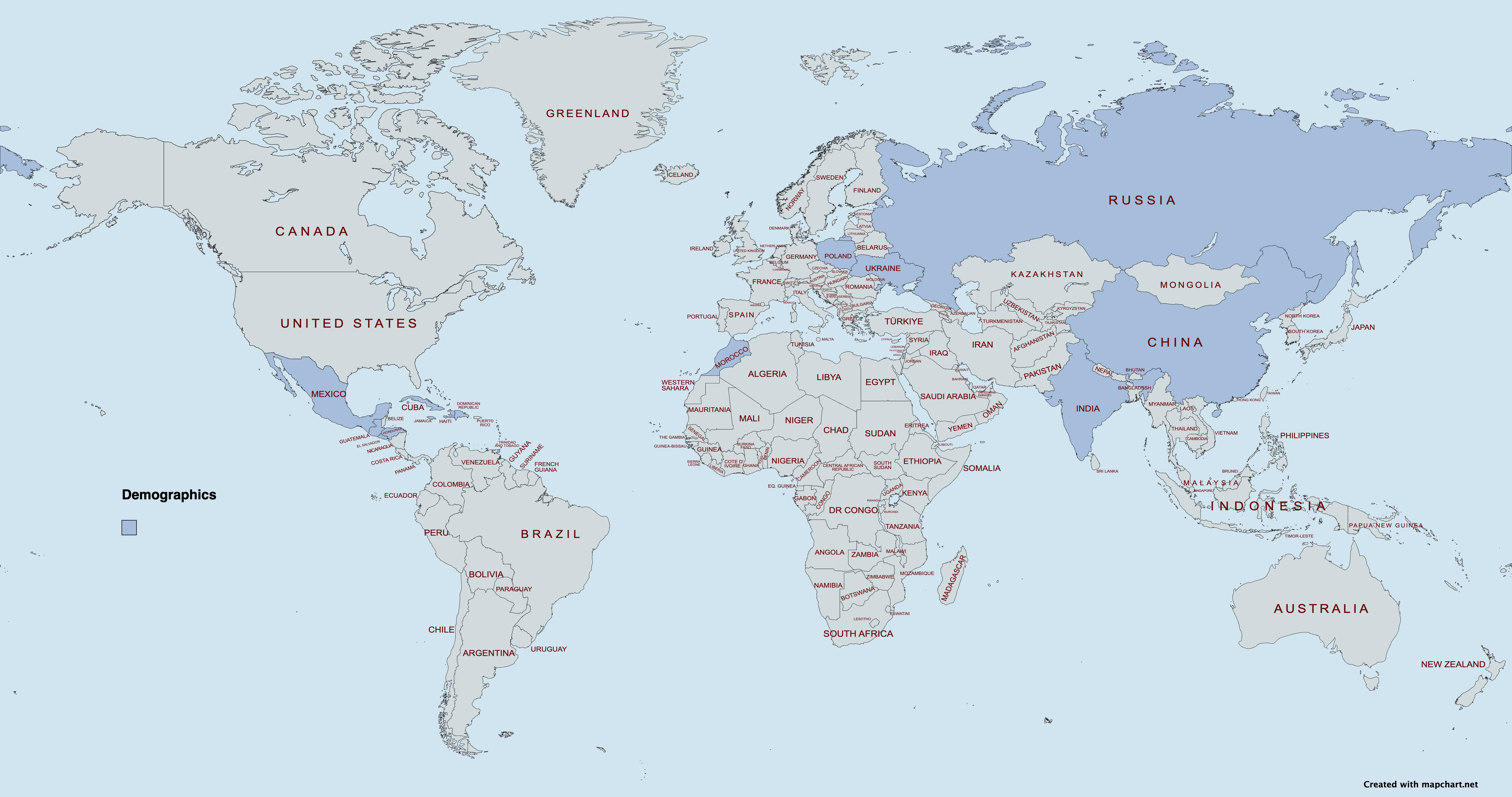 Graphic showing which countries are within the demographics of people Princeton Mobile Food Pantry has aided.