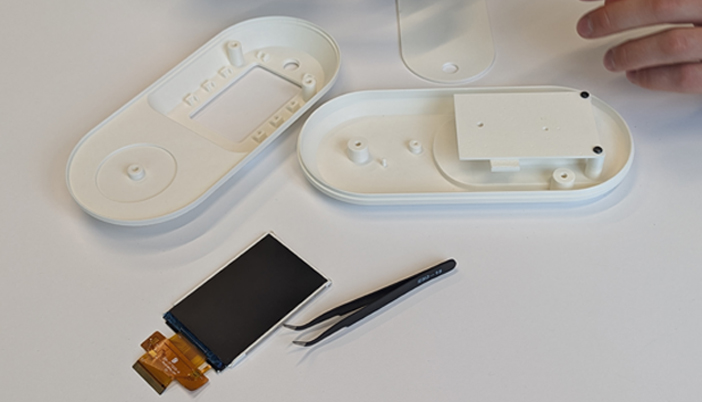 Prototype en impression 3D et écran pour un produit physique, fabriqué par Protomaker