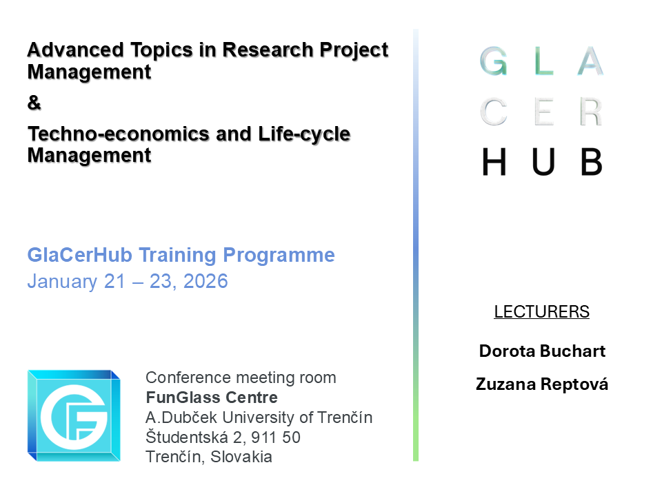 Advanced Topics in Research Project Management & Techno-Economics and Life-Cycle Management – Training Programme