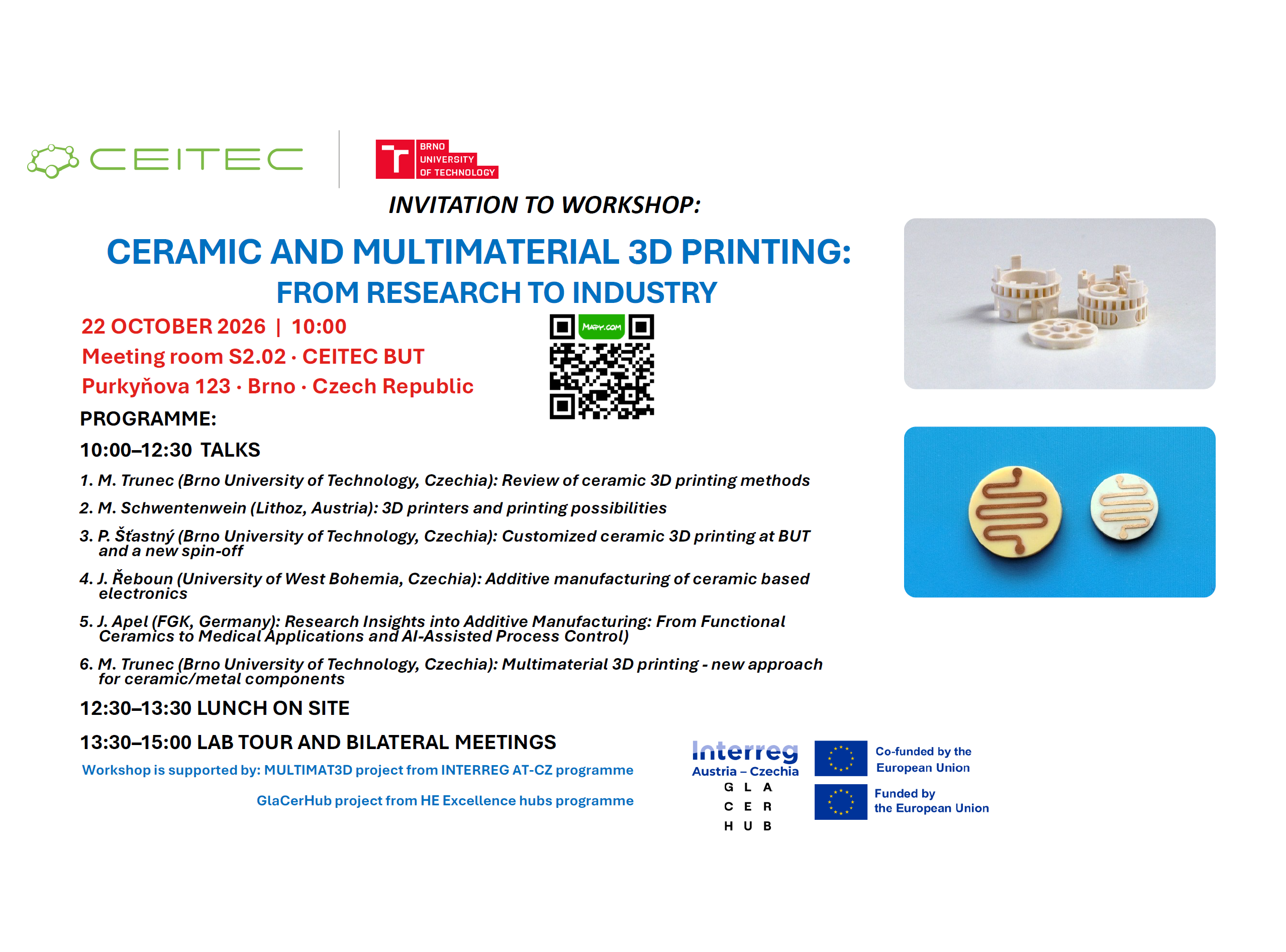 MULTIMAT3D & GlaCerHub - Ceramic and Multimaterial 3D Printing: From Research to Industry workshop