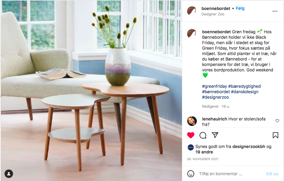 Organisk Instagram-opslag til butik og webshop