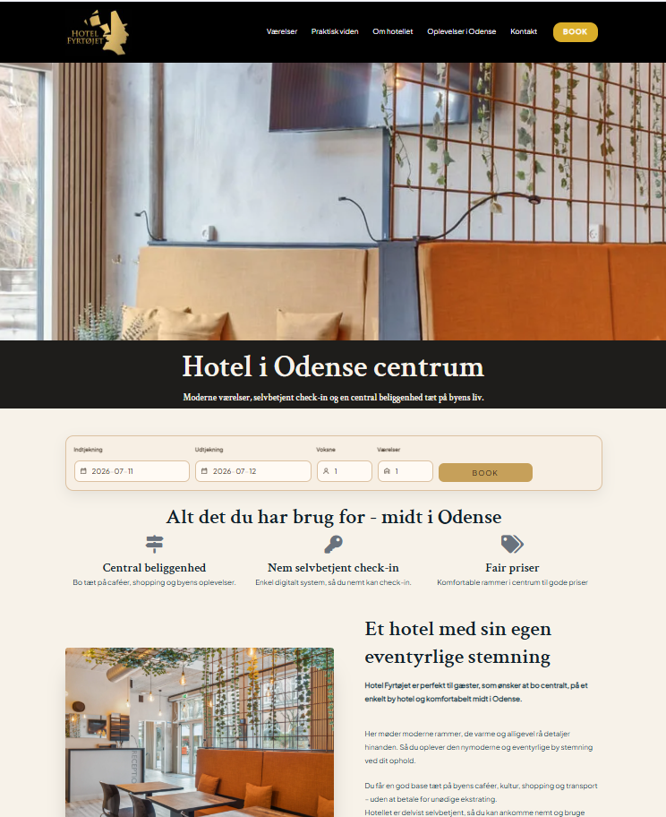 Fyrtøjet – Hotelwebsite & booking