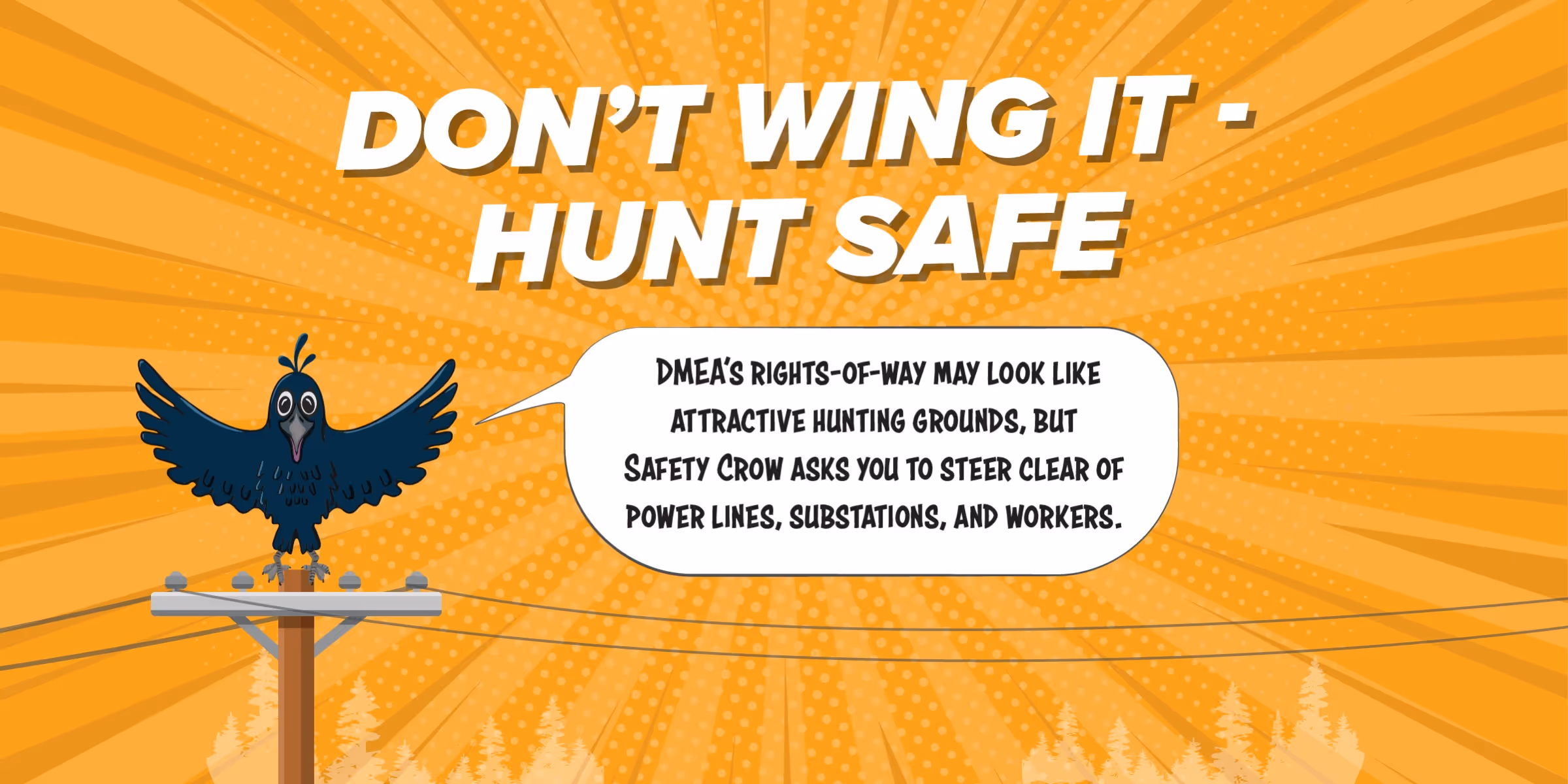 Safety Crow on a power line