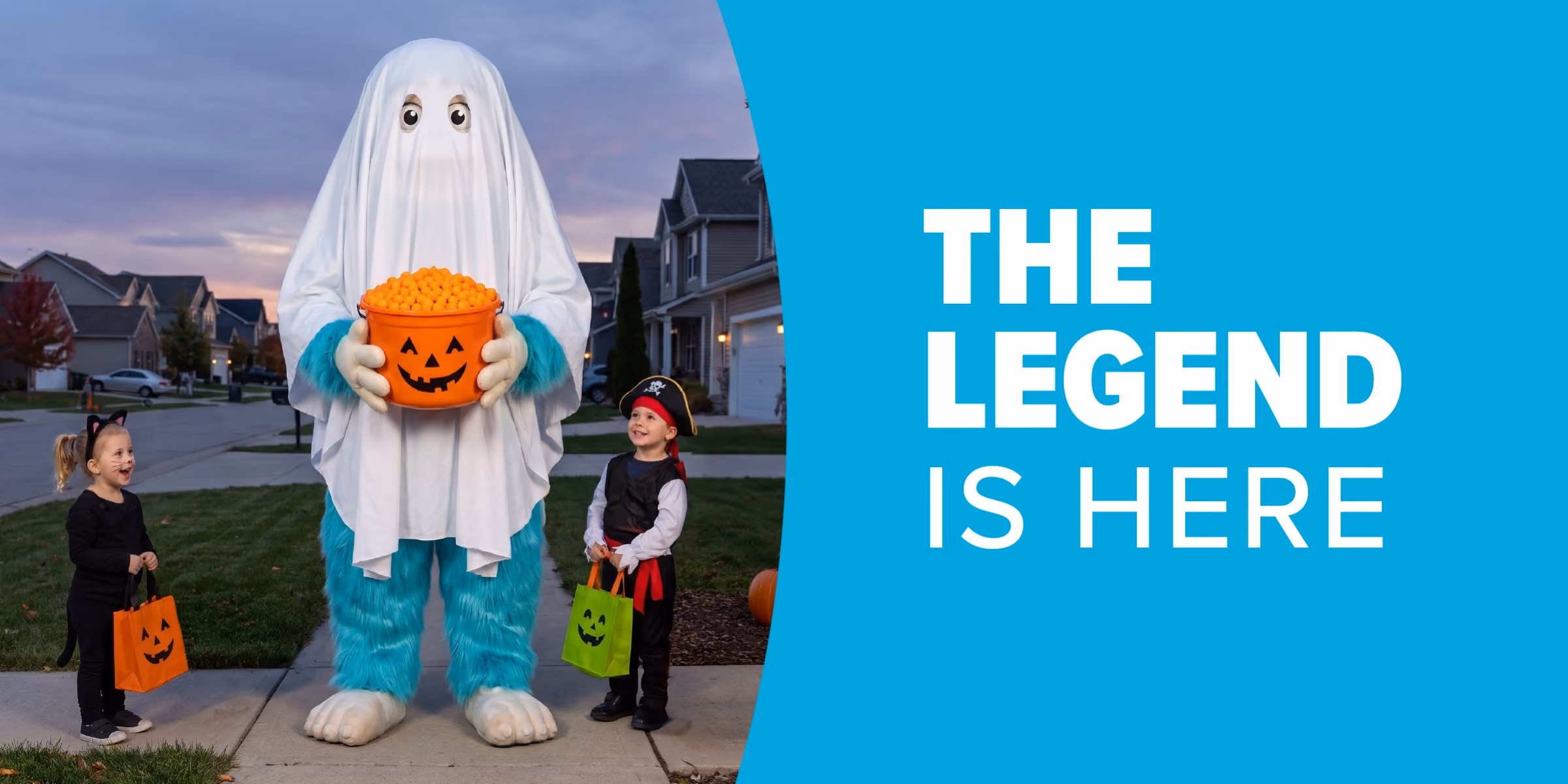 Gigfoot trick or treating with kids