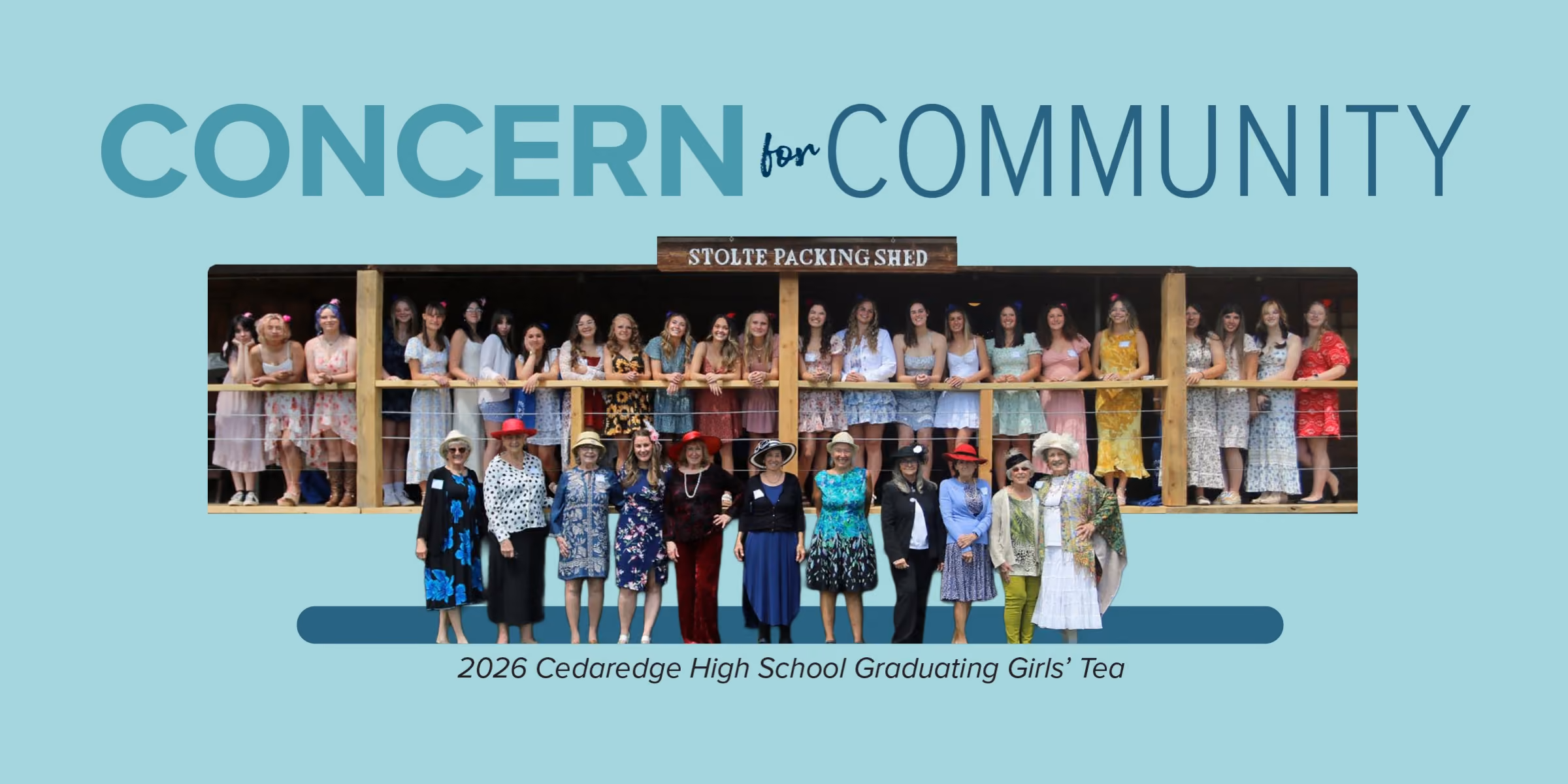 Group photo of 2026 Cedaredge High School Graduating Girls' Tea