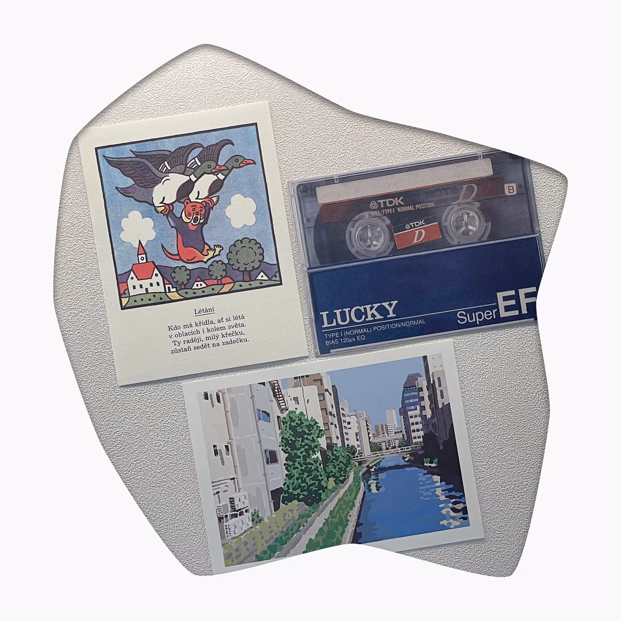 첫째 아들에게 쓴 손글씨 편지. 오른쪽 상단에 불가리아 우표가 붙어 있으며, 하단에 갈색 곰 일러스트가 작은 빗방울을 바라보는 모습.