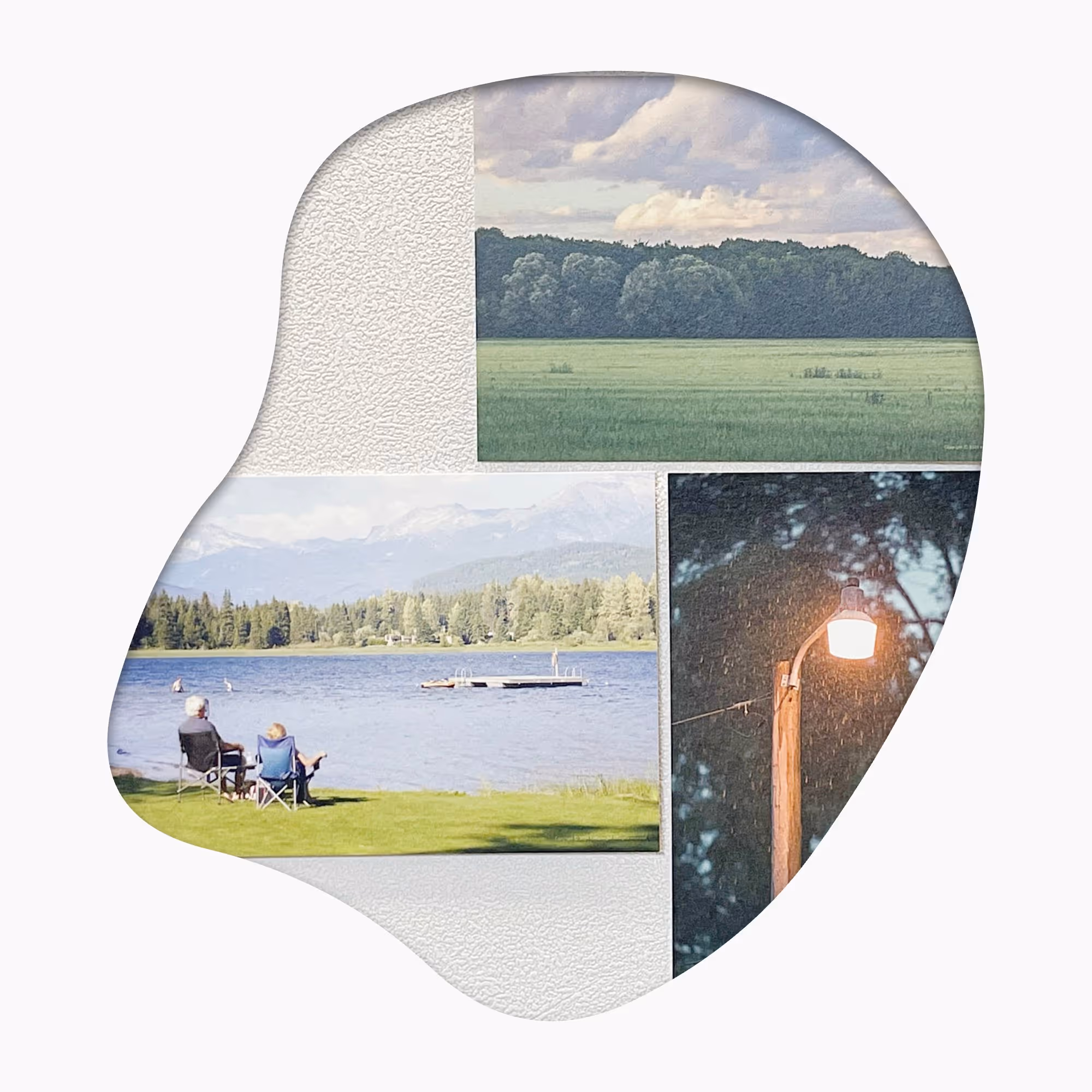 친구의 결혼을 축하하는 손으로 쓴 편지와 오른쪽 상단에 1936년 더비 경주를 위해 마주보고 있는 말과 인물들이 그려진 우표가 붙어 있음.