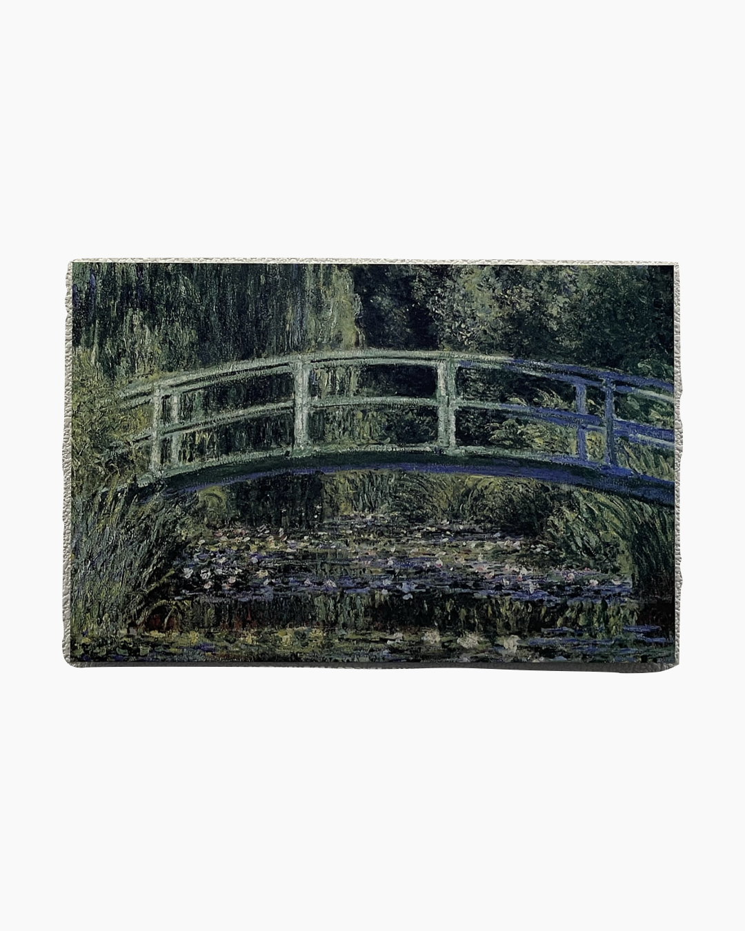 모네의 수련 연못과 초록색 목조 다리 그림.