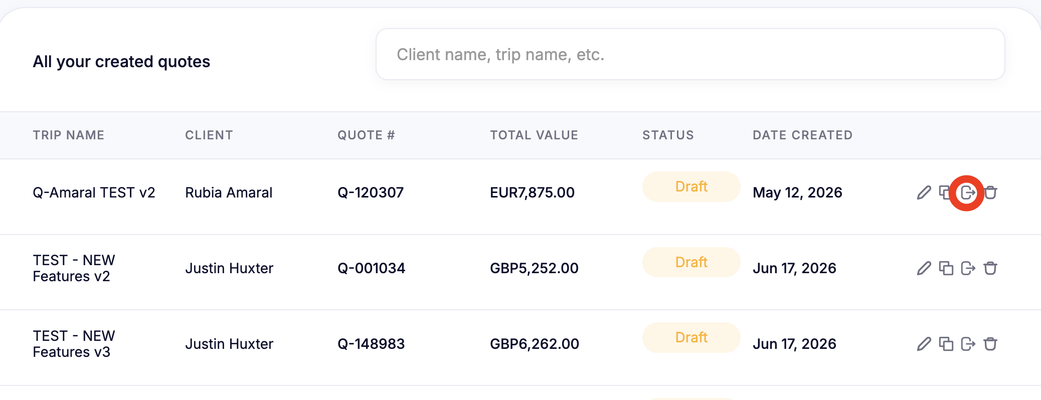 Pushing to Tracker and allocating to a trip