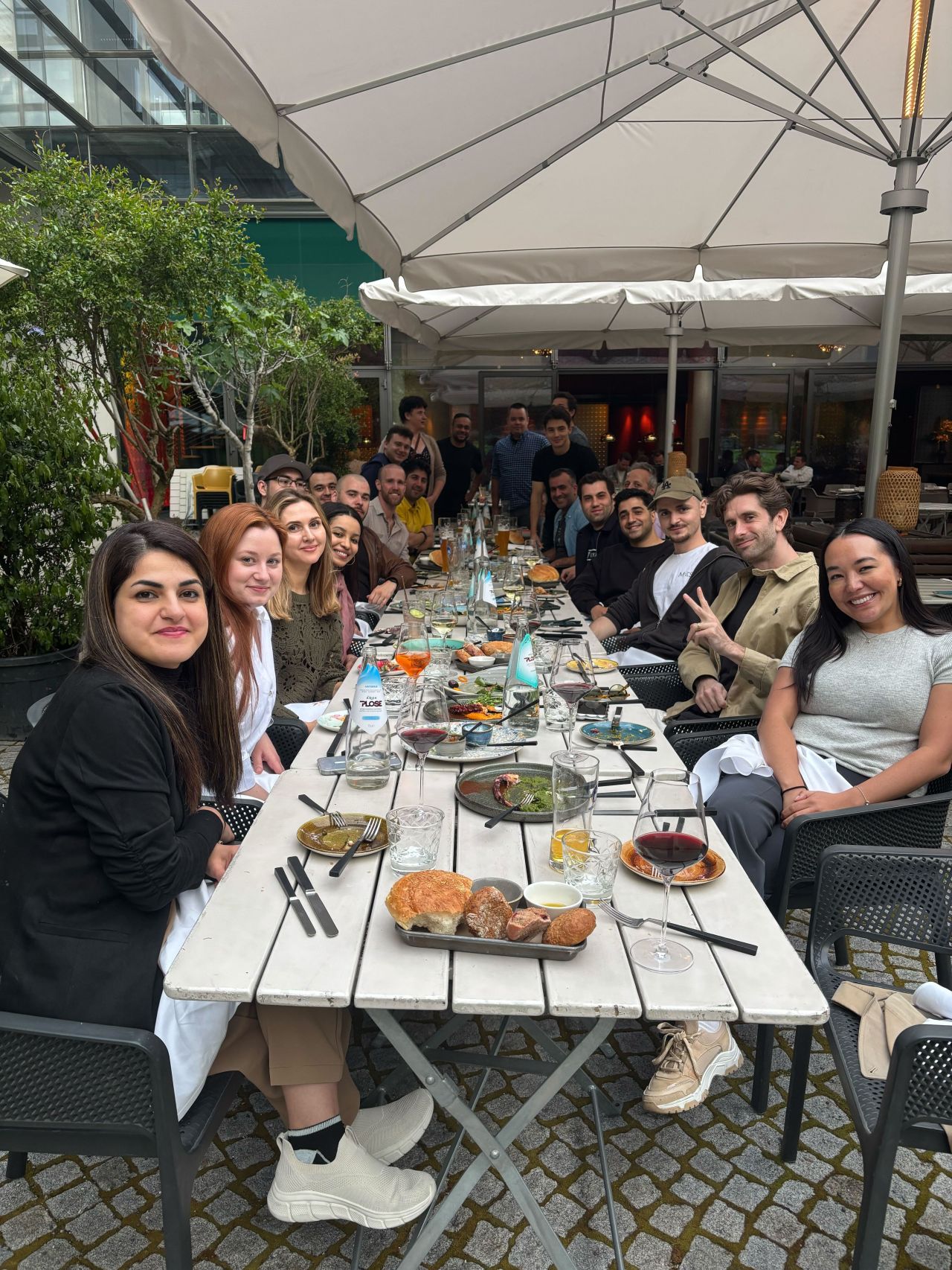 Mesh team outdoor dinner