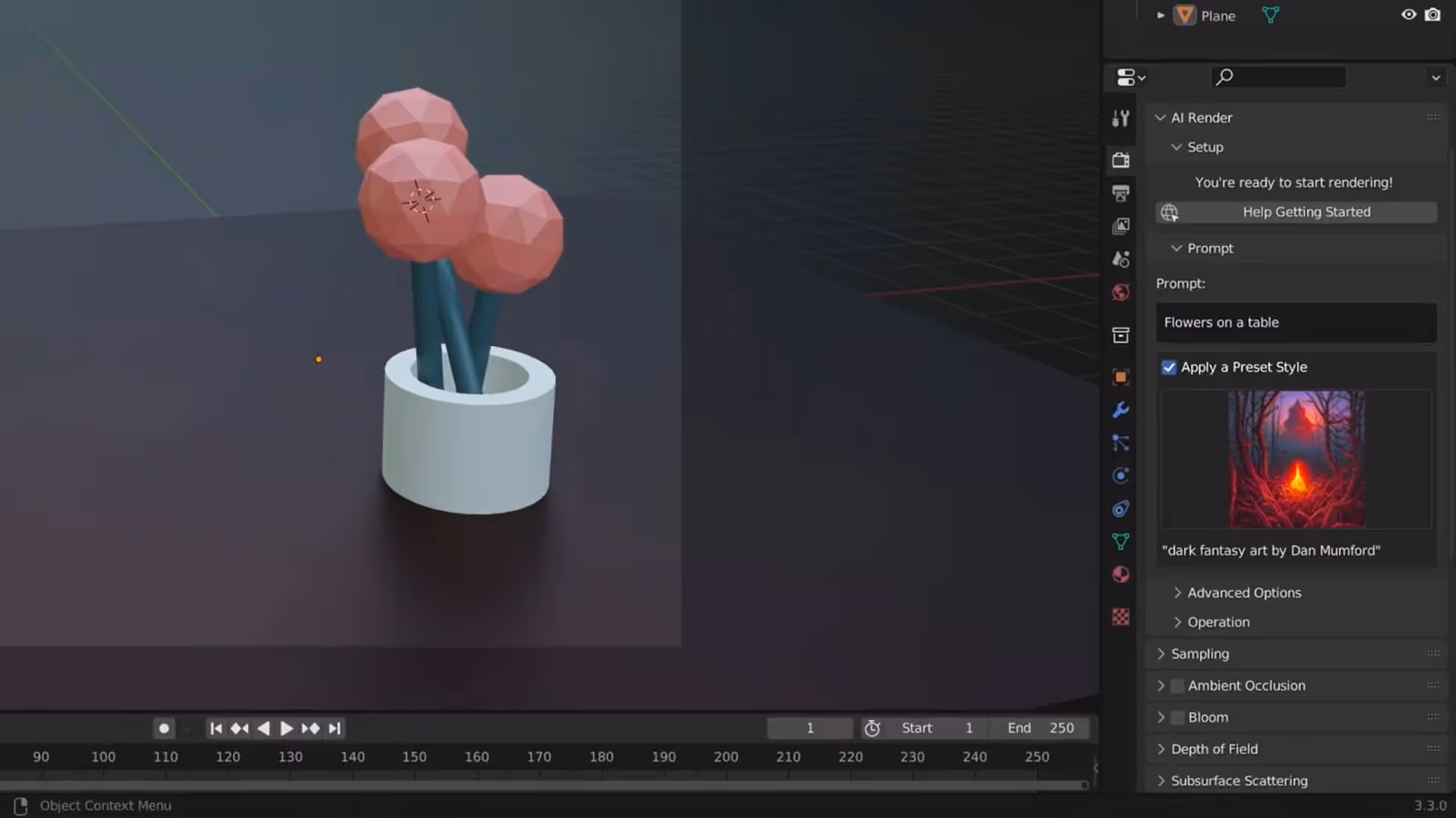 AI Render for Blender Stable Diffusion render conversion interface