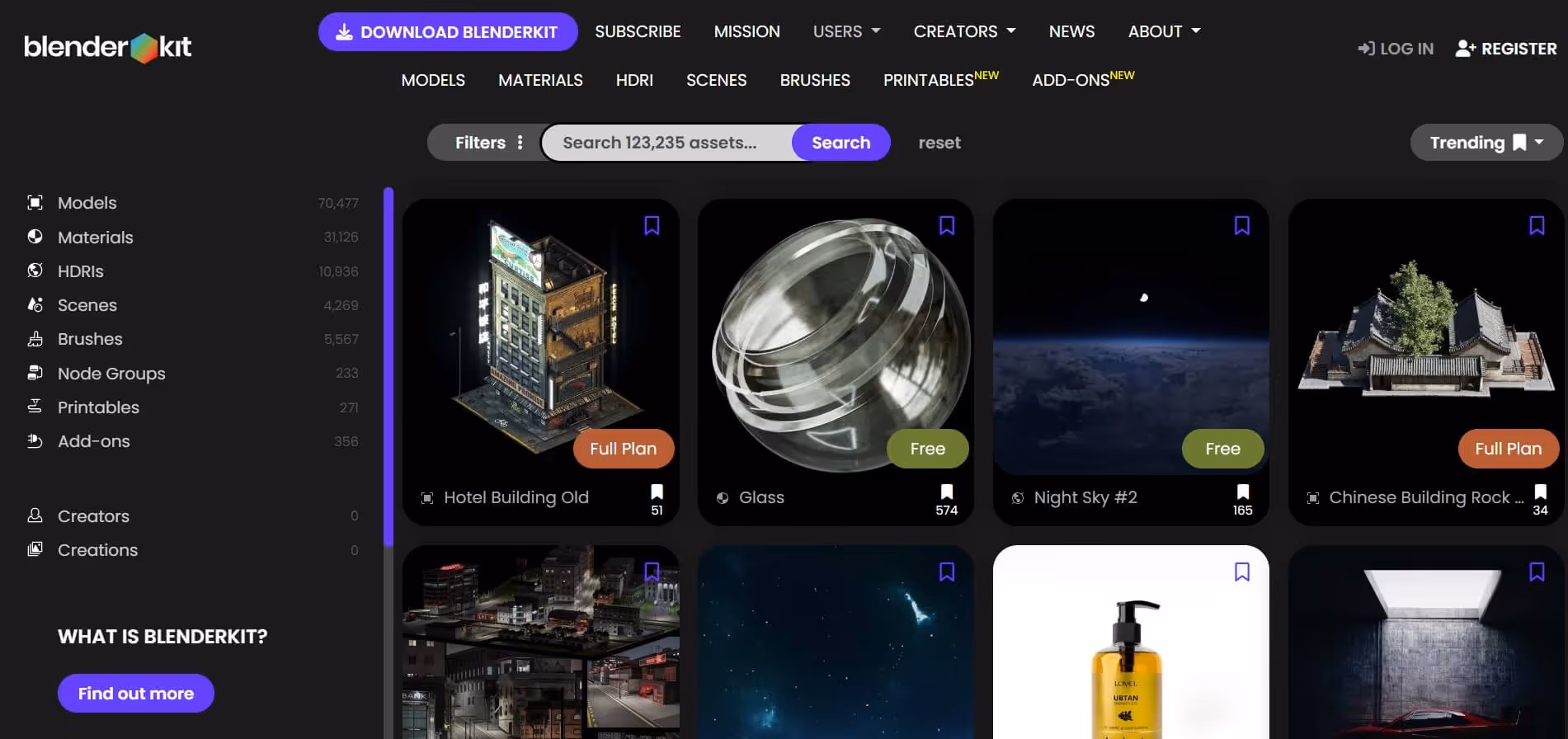 BlenderKit AI-powered asset library inside Blender