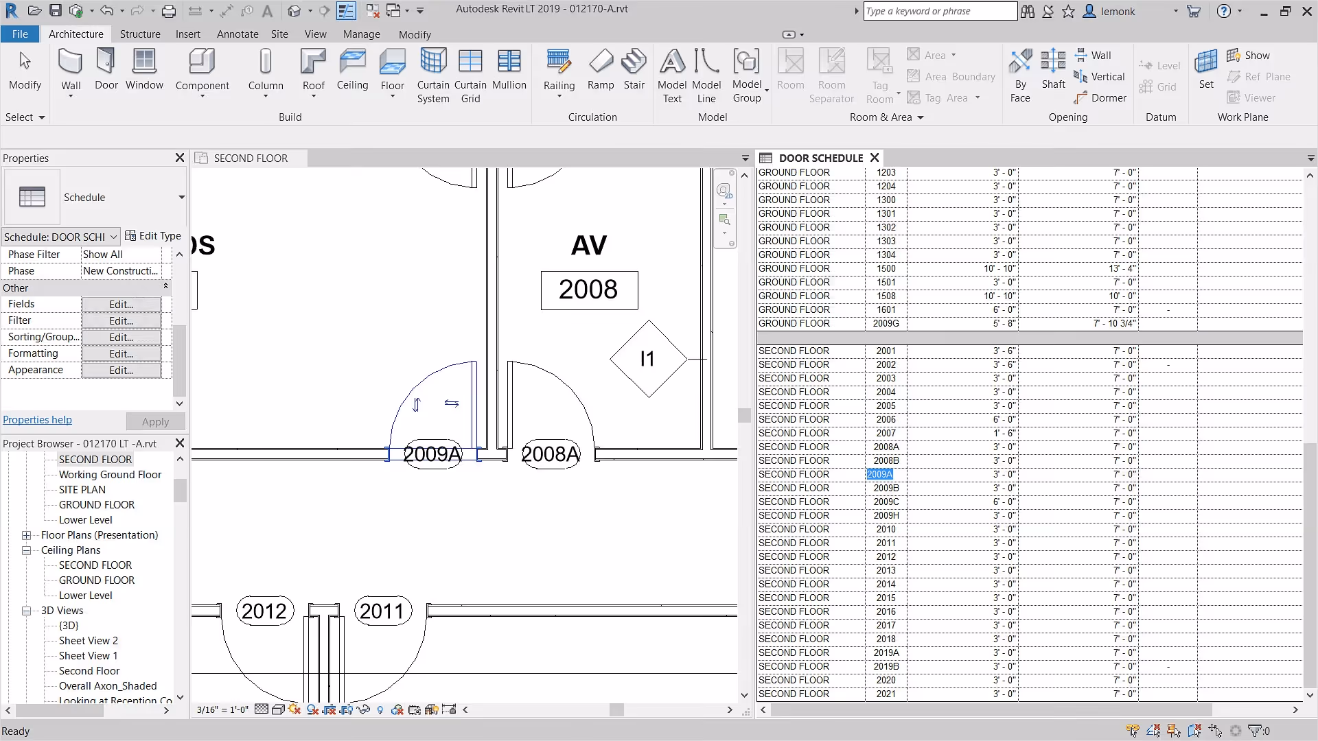 Autodesk Revit LT interface showing simplified BIM modeling tools