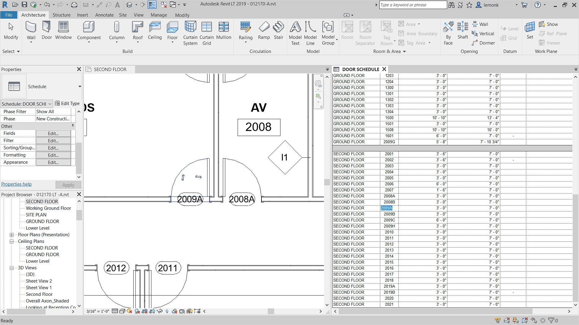Autodesk Revit LT interface showing simplified BIM modeling tools