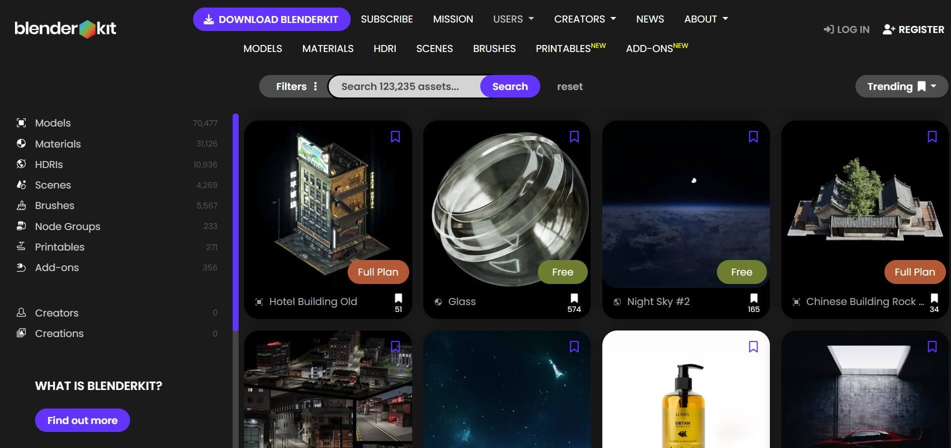 BlenderKit AI-powered asset library inside Blender