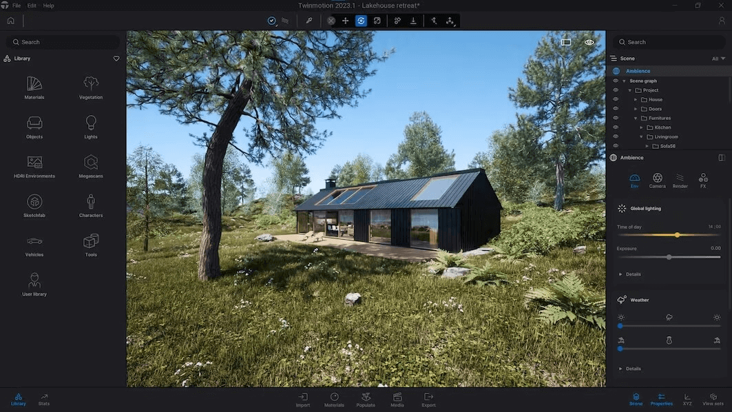 Twinmotion user interface