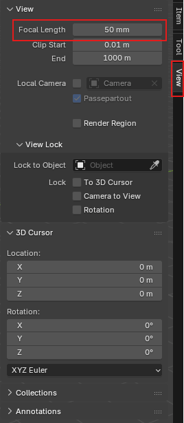 Positioning the camera for an interior architectural render in Blender