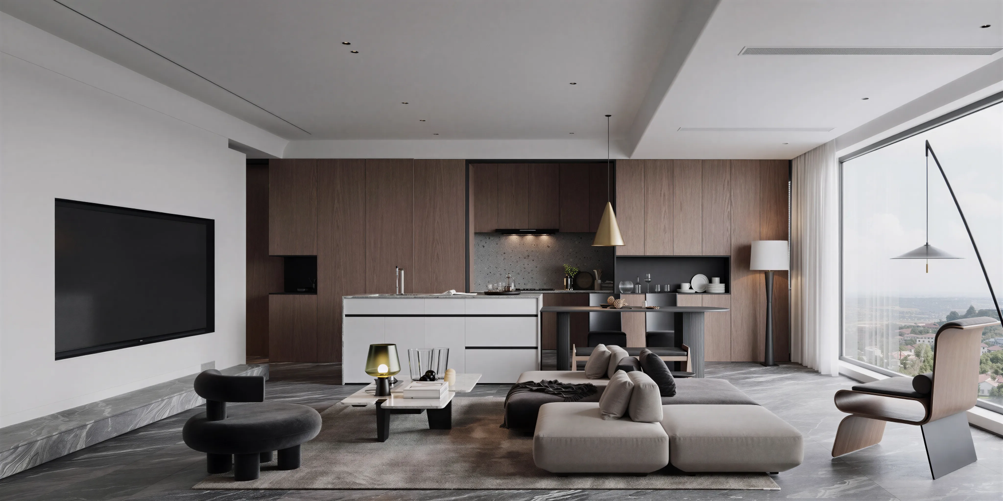 MyArchitectAI Refine result with sharper living room textures while preserving the original furniture, layout and backsplash