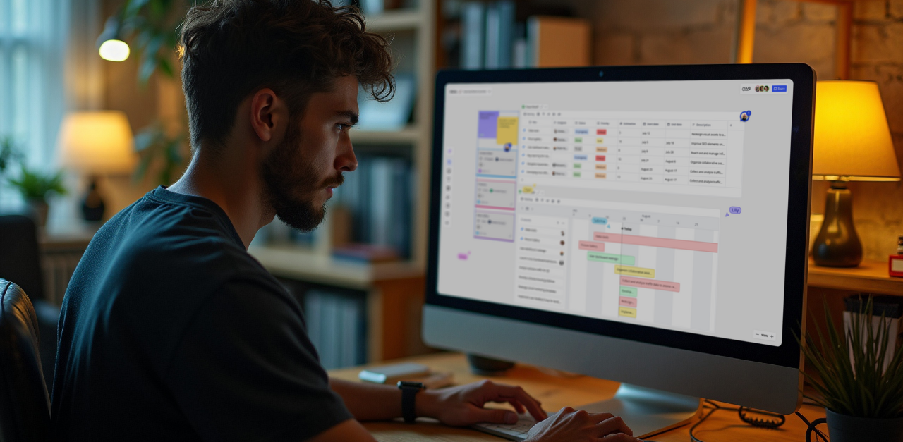 team member working collaboratively with Miro