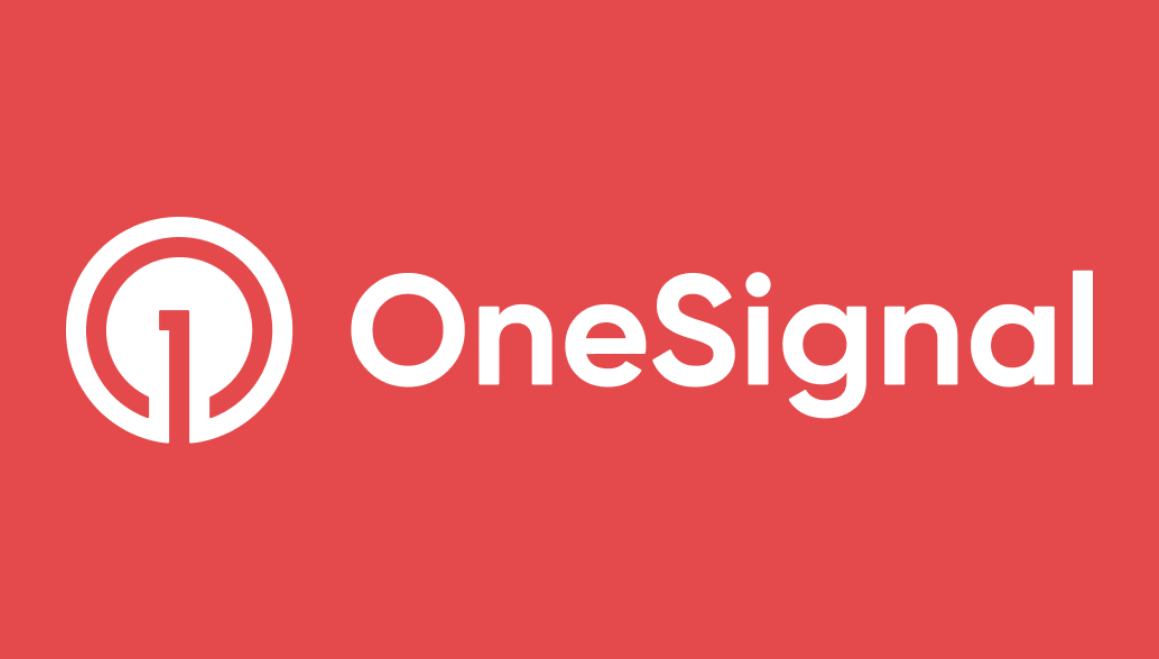 OneSignal logo with a stylized number 1 inside concentric circles on a red background.