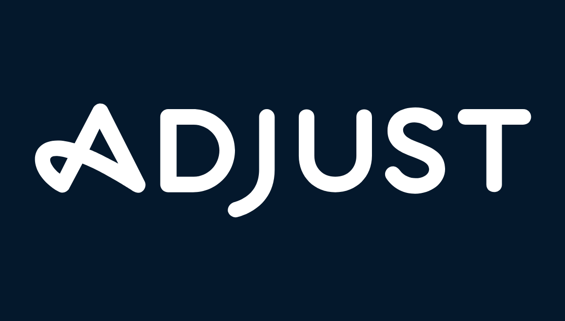 Adjust company logo with stylized letter A on dark background.