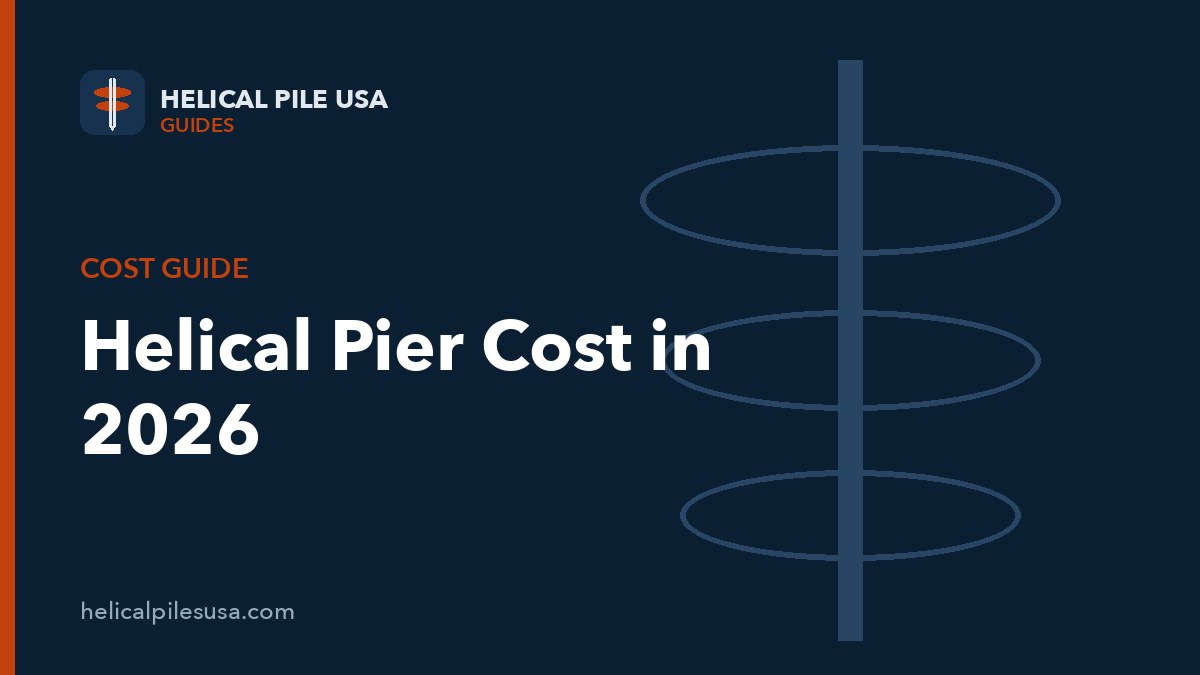 Helical Pier Cost in 2026: Per Pier, Per Project & Price Factors