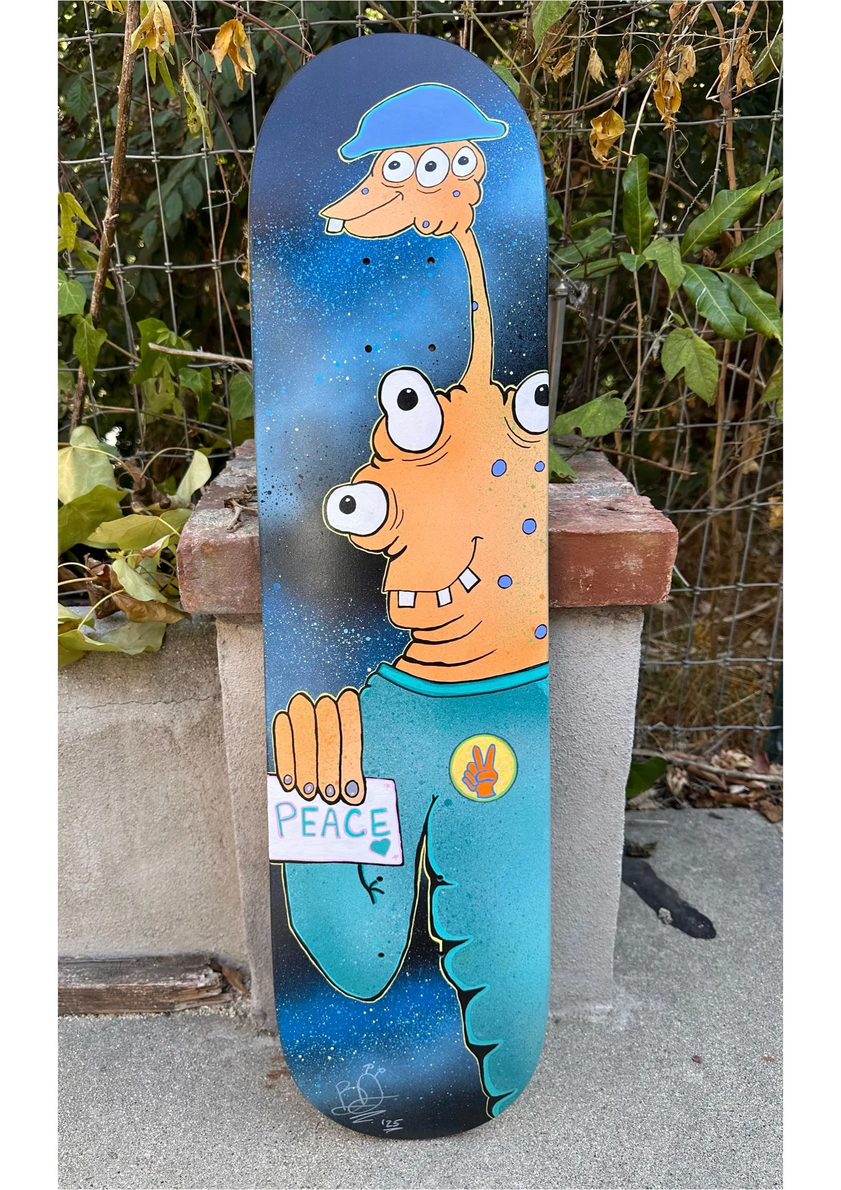 "Peace to all" - skateboard deck