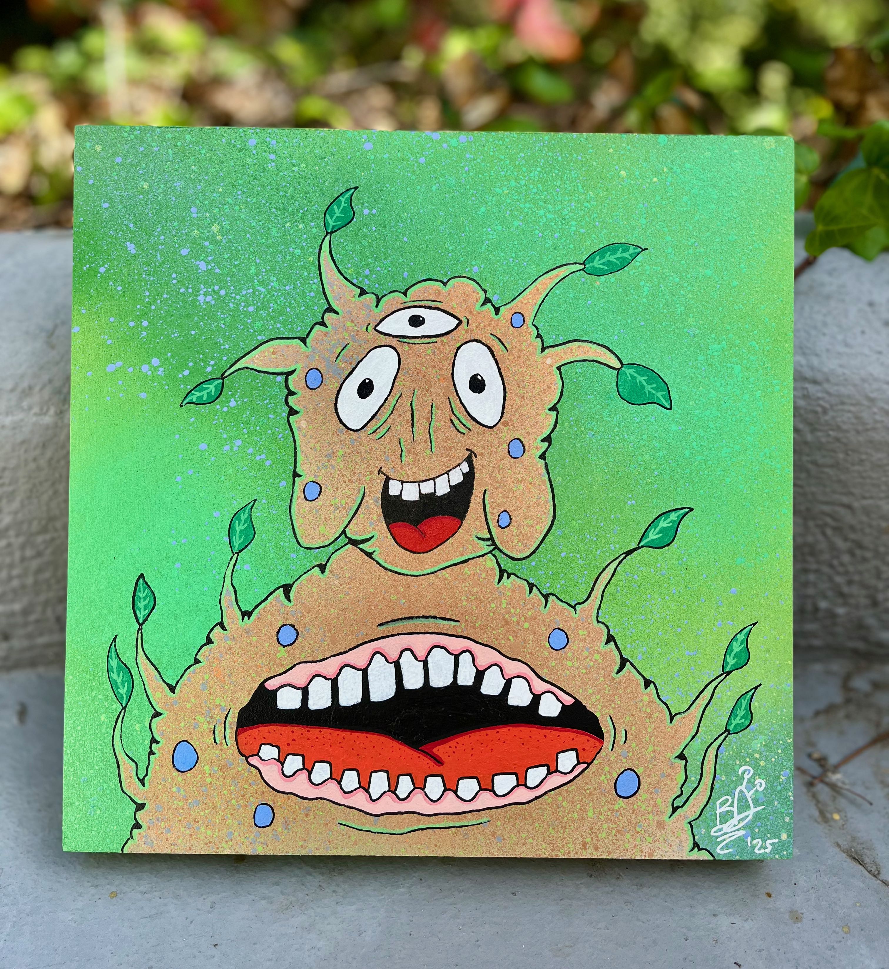 "Dhamma" on wood canvas