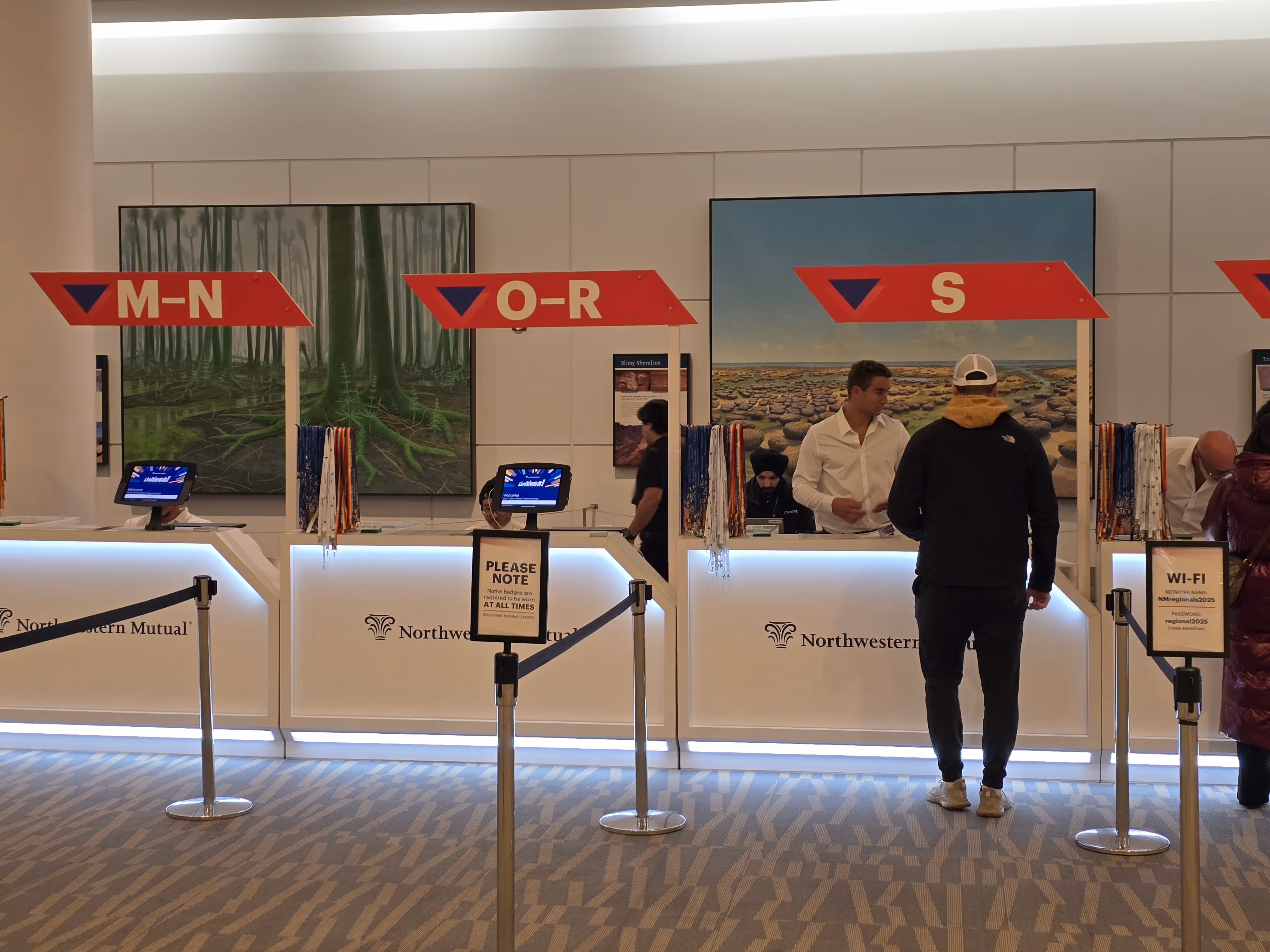 Laborjacks helping check-in attendees during Northwestern Mutual's regional conference 