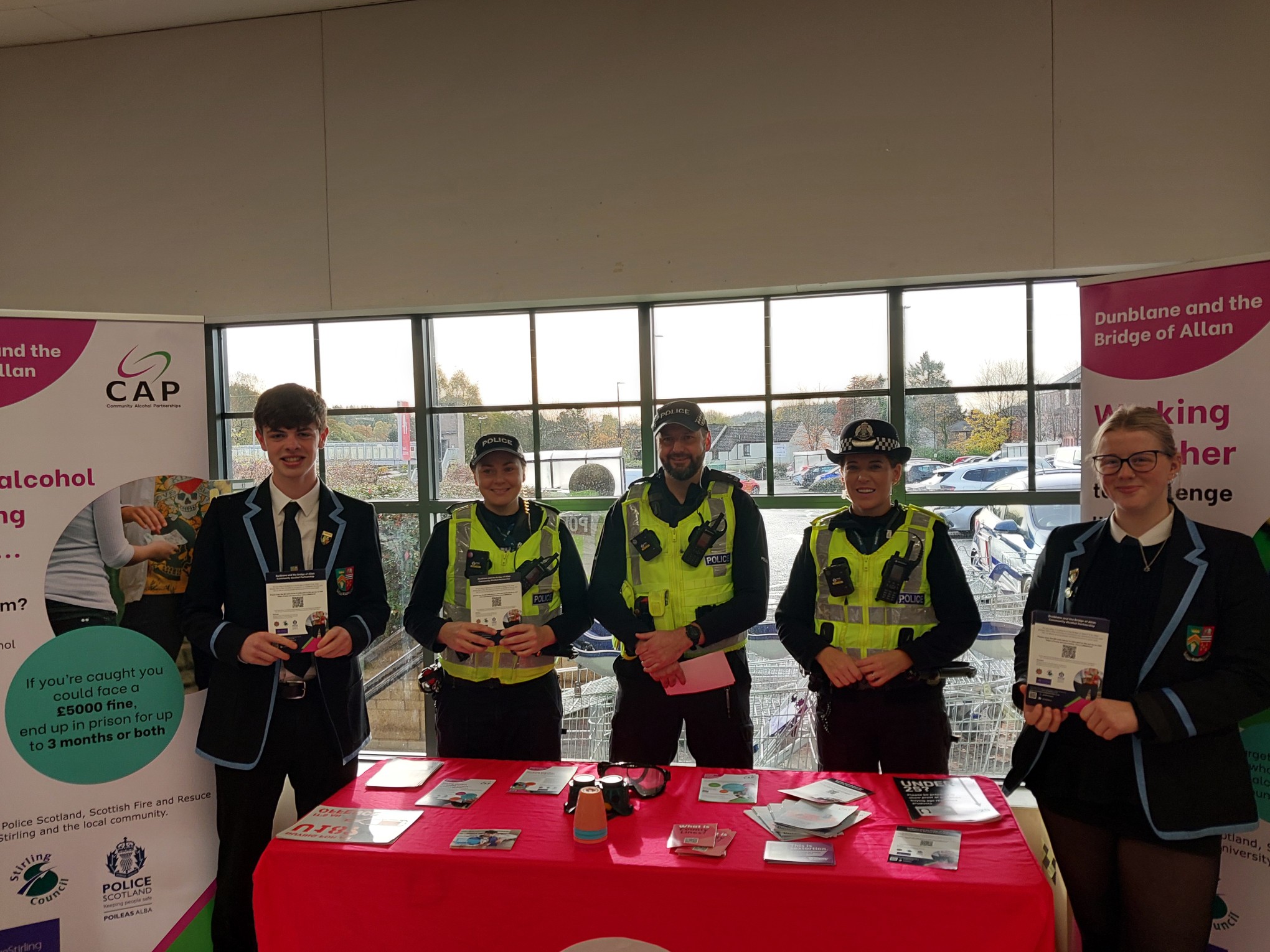 New local partnership that will highlight the risks of underage drinking launches in Bridge of Allan and Dunblane