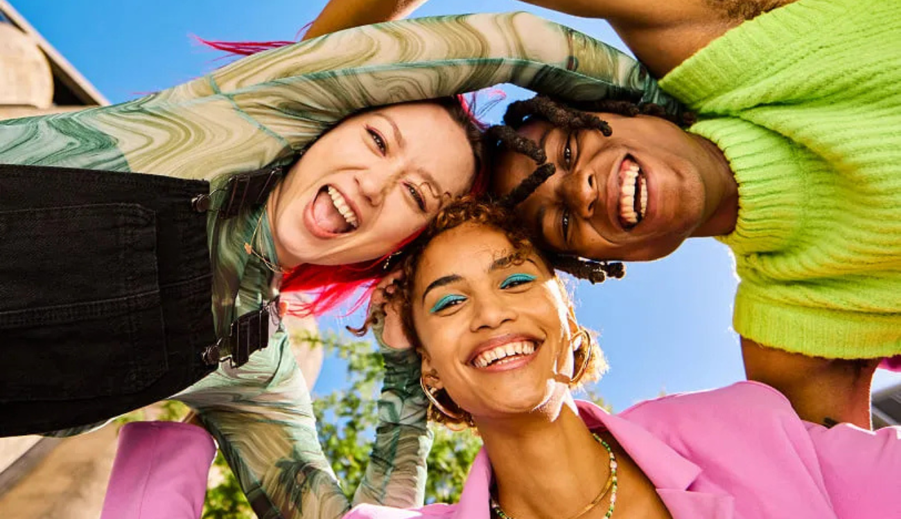 young girls laughing