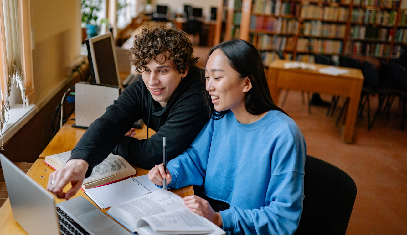 young college students at school