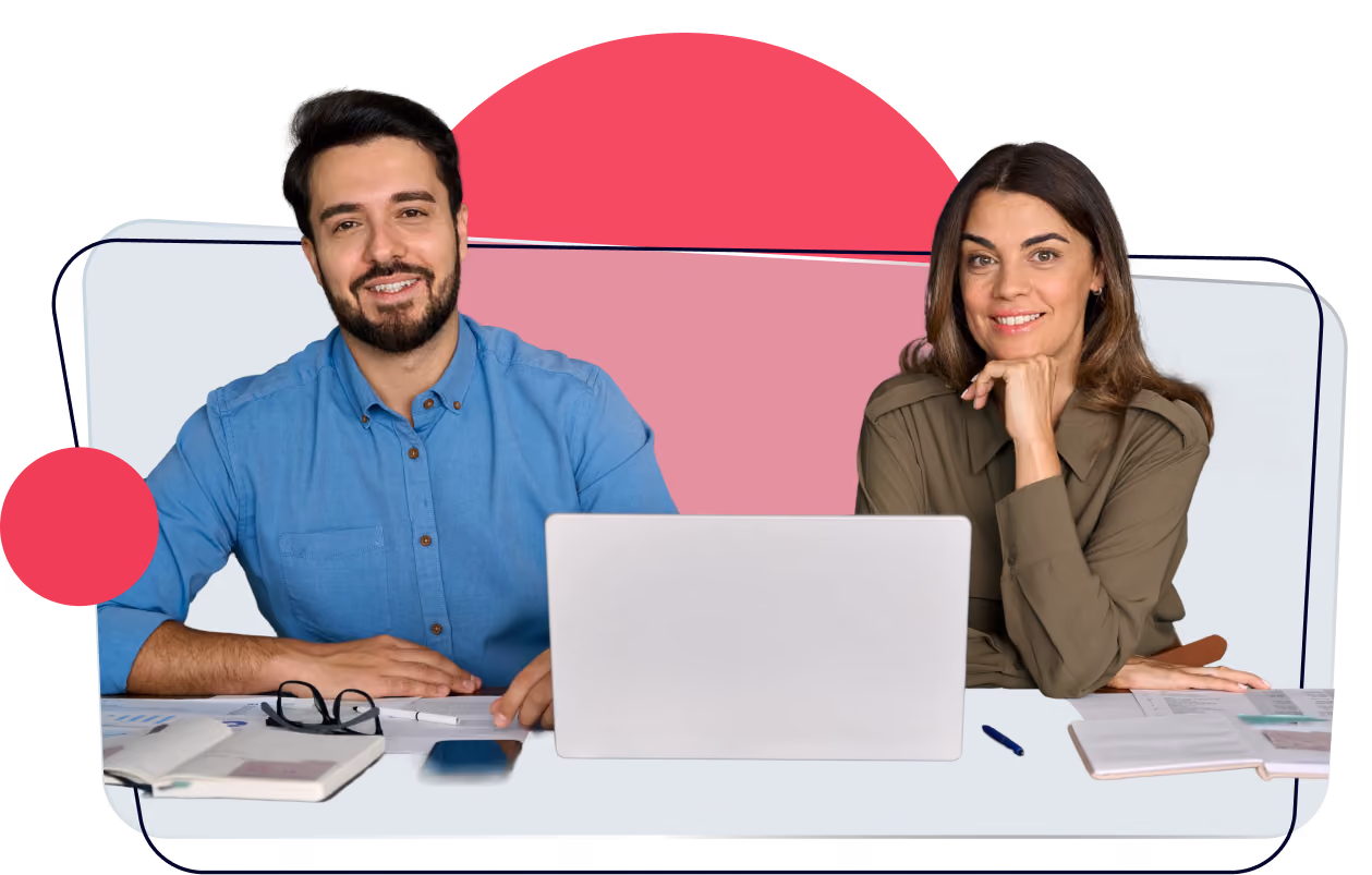 Corporate team working together