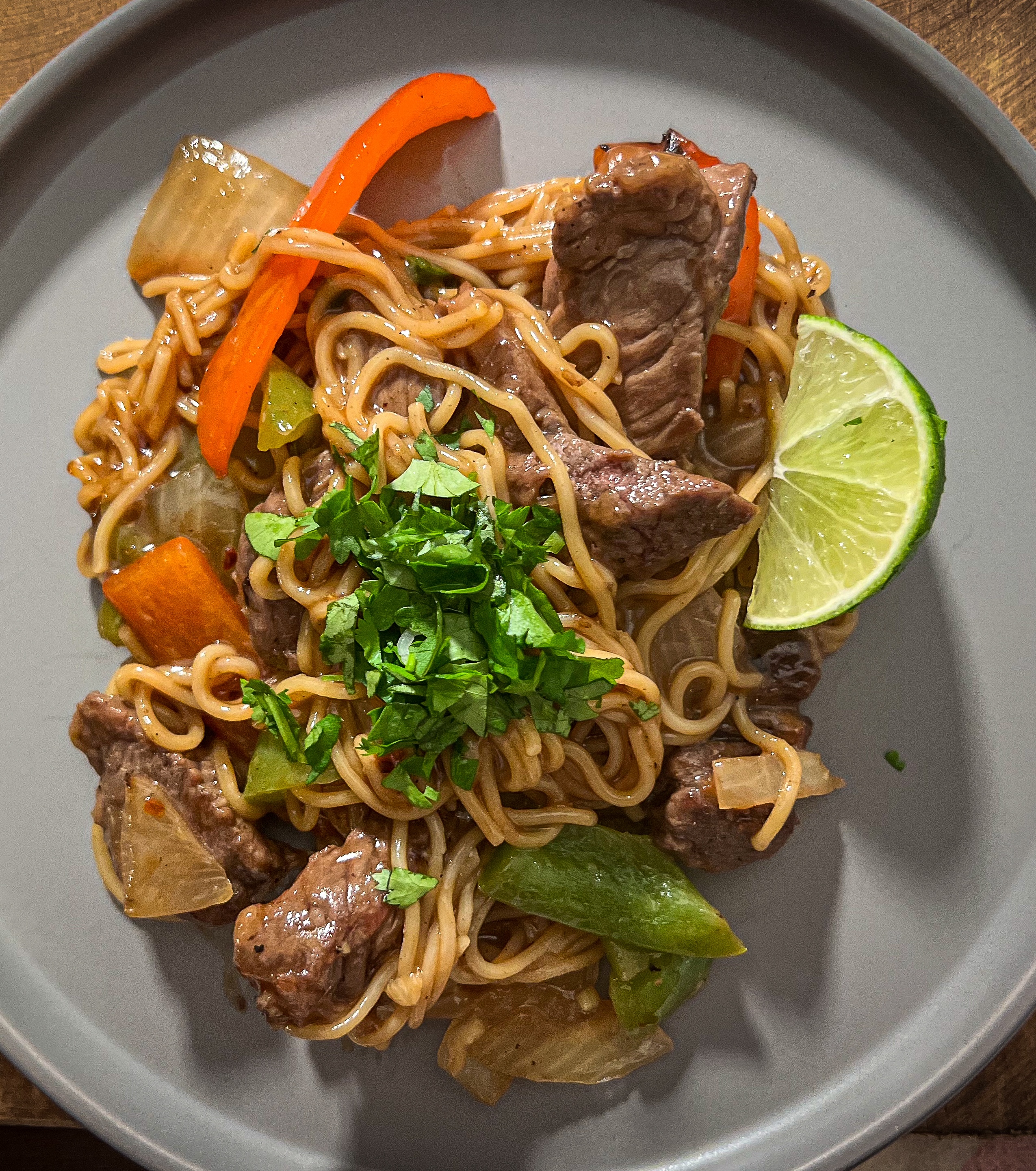 Pepper Steak with Millet & Brown Rice Ramen Noodles