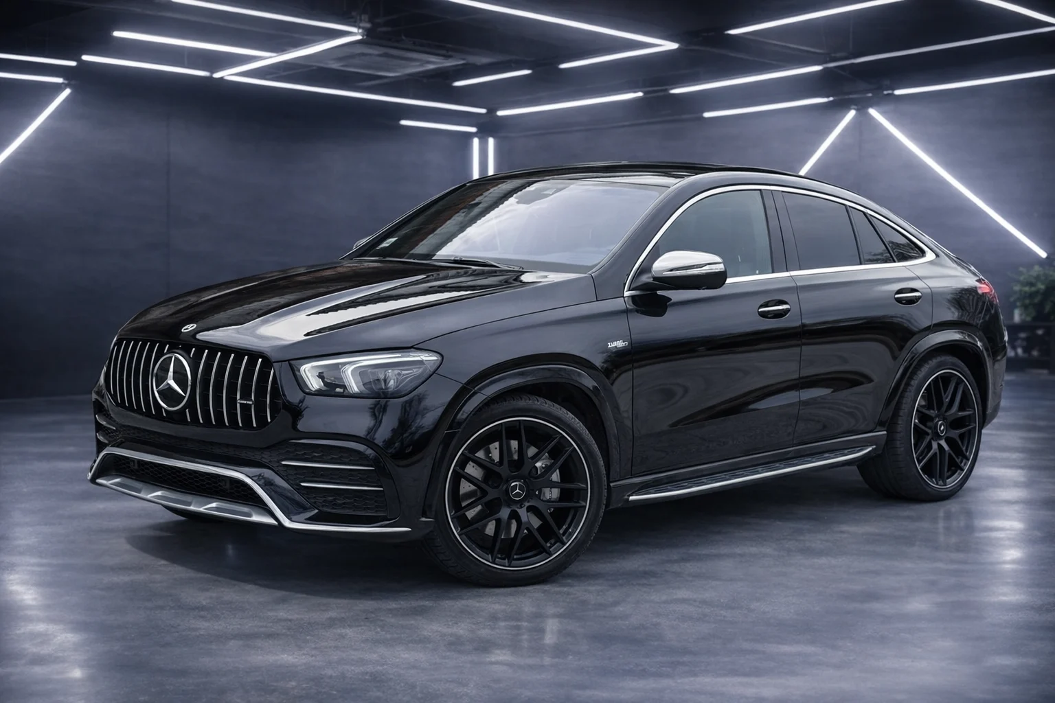 Mercedes Benz GLE 53amg in a showroom