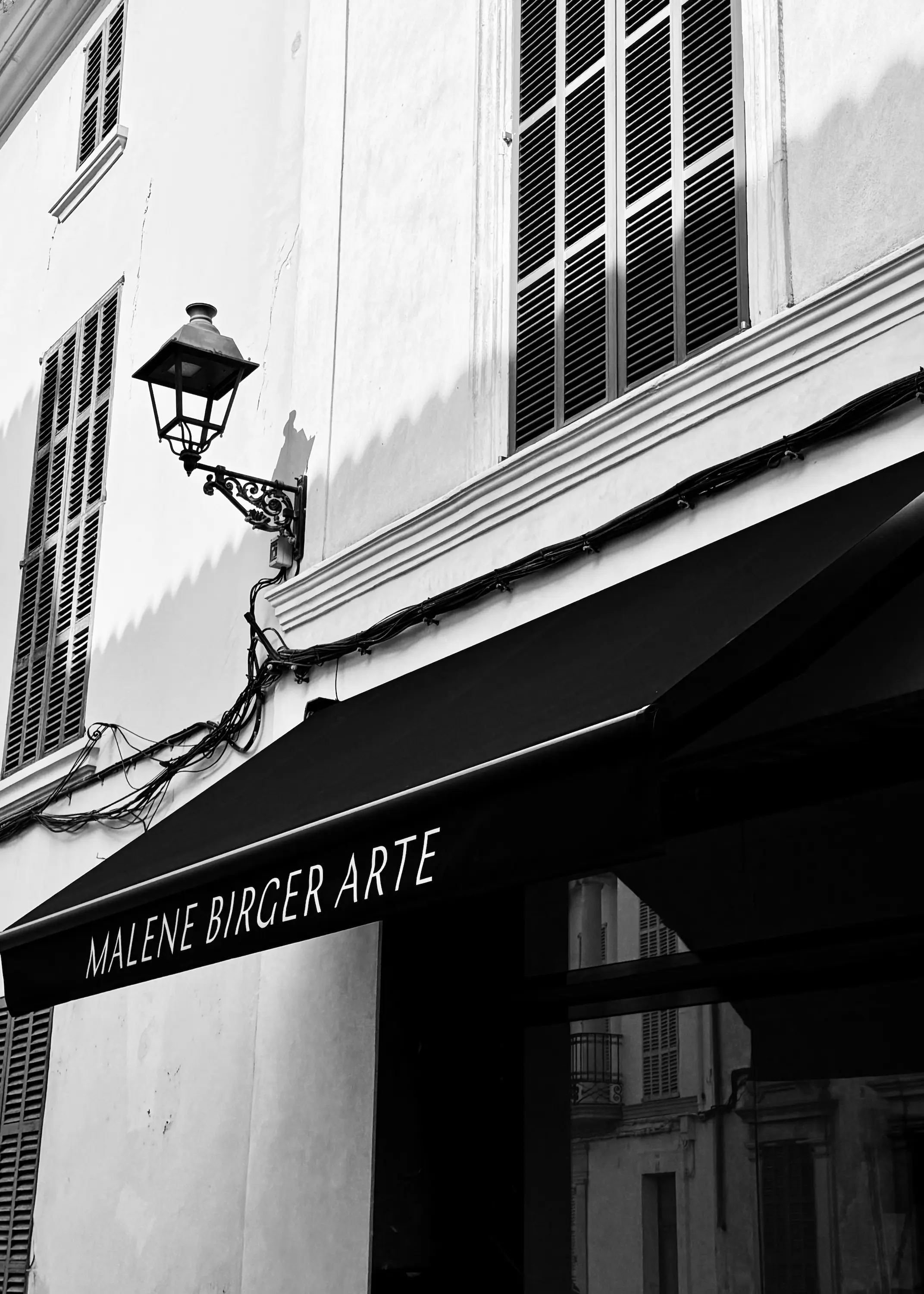Exterior view of Malene Birger's gallery space. Portrait of Malene Birger by Jean Marie del Moral