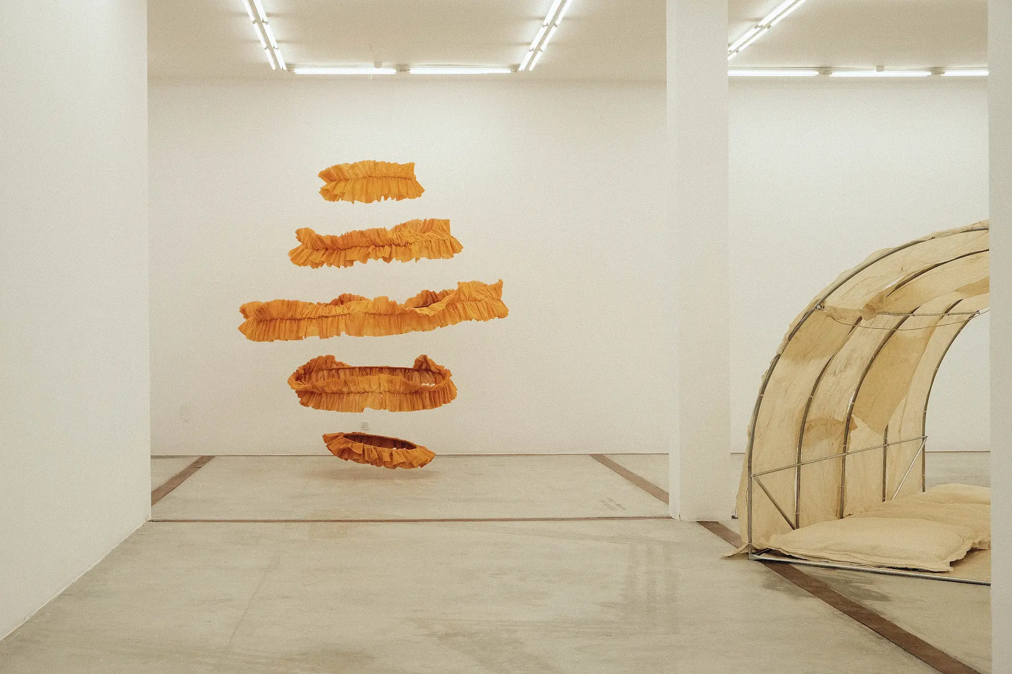 Installation view of HEART.H, CCA Andratx, with works by Ida Johansson and Marta Armengol, Photo: Laura Wencker