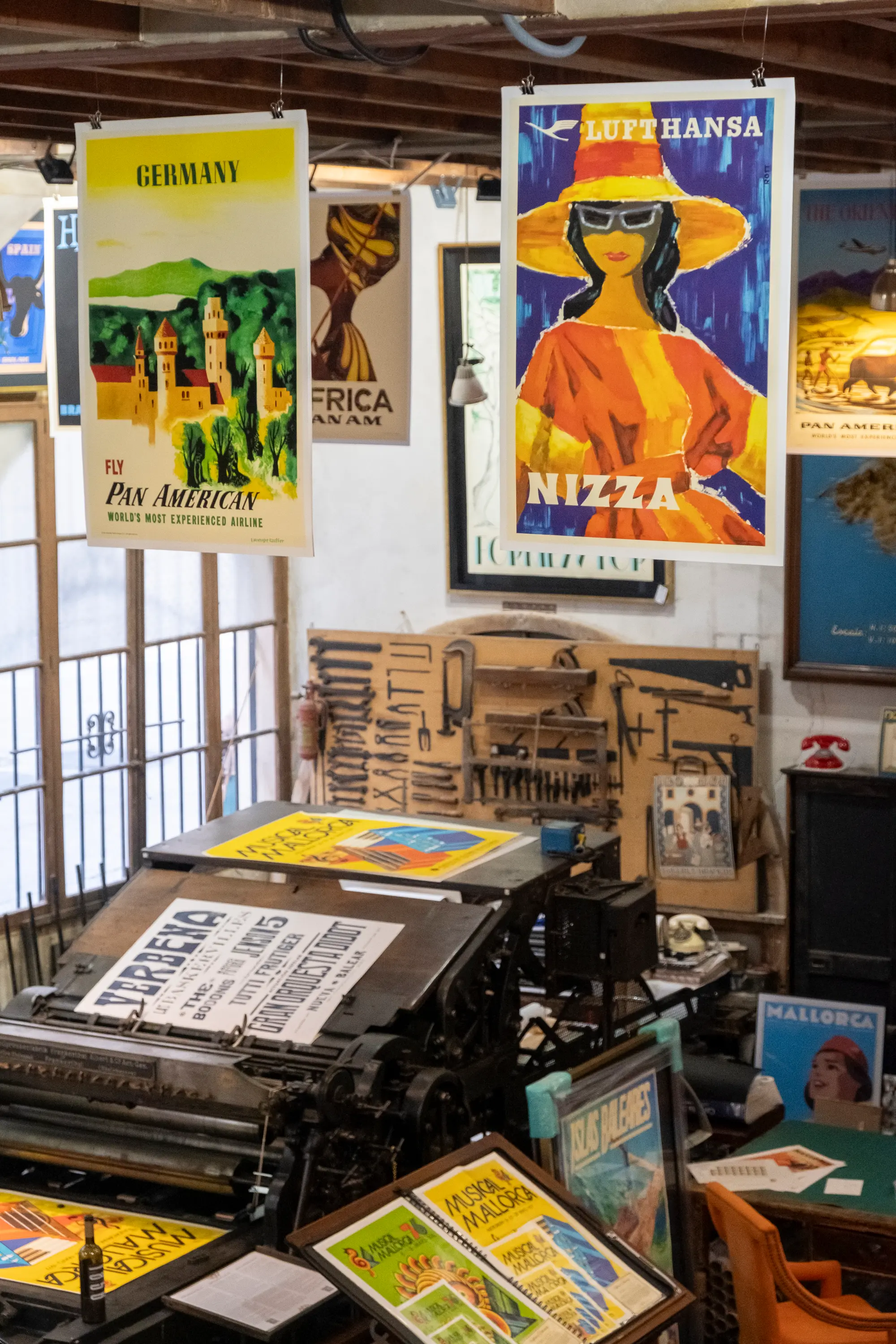 Inside the Stick No Bills® Global Printworks Gallery at the Imprenta Nueva Balear