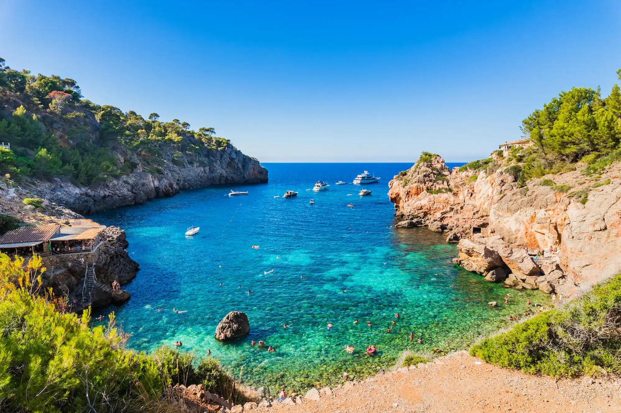 Stunning green and blue waters of Cala Deia