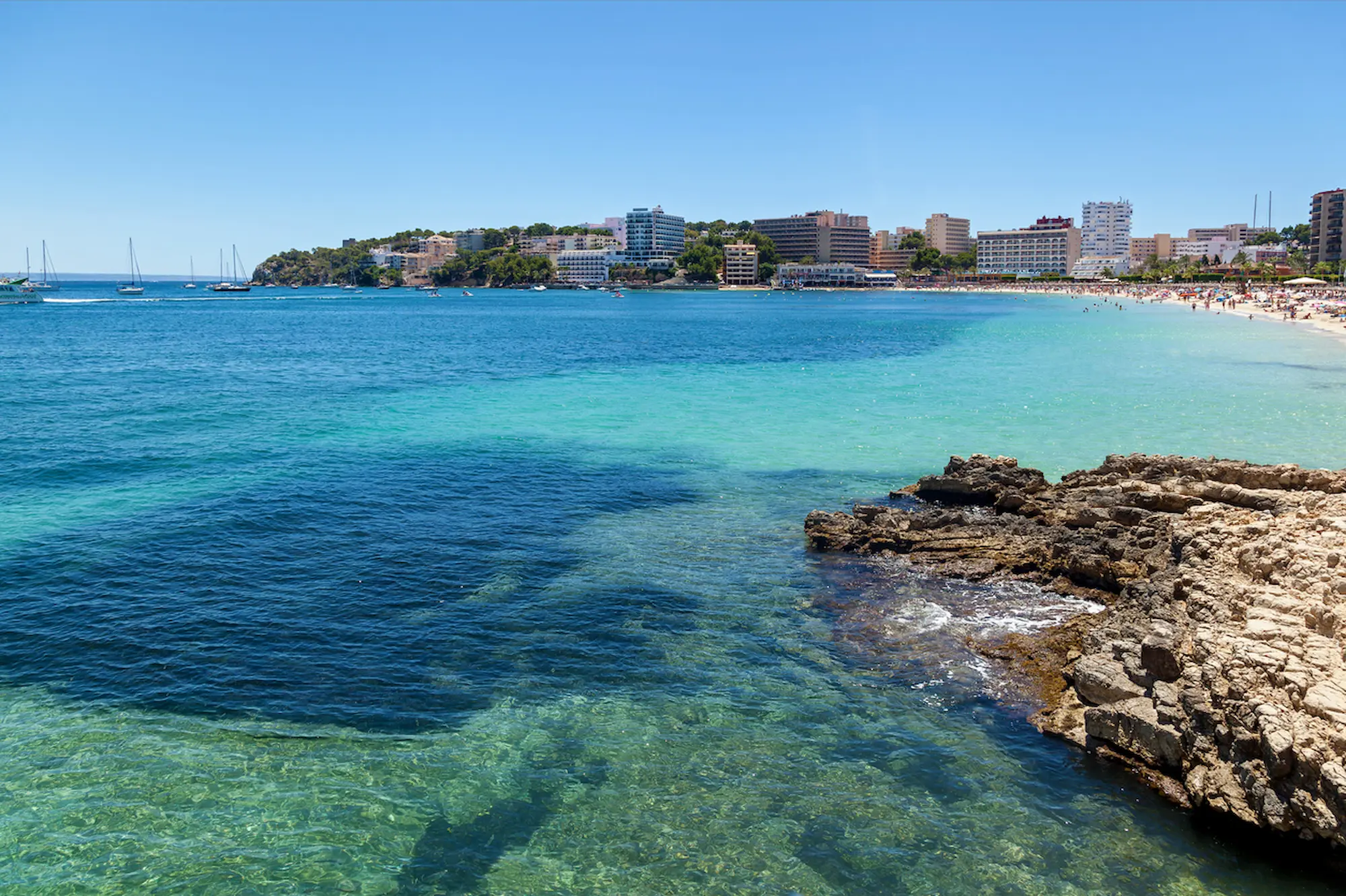 Palmanova with rocks and turquoise water