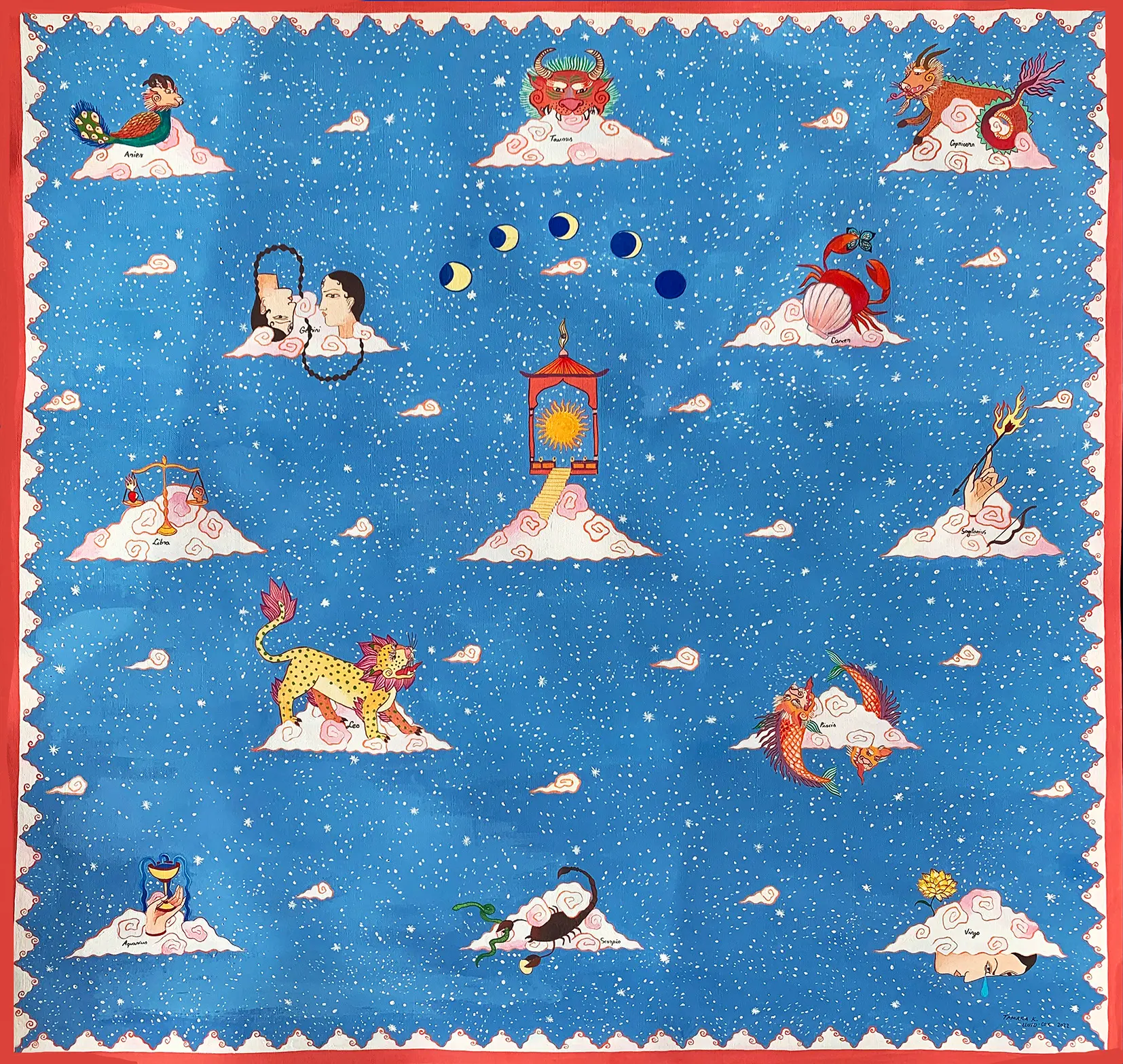 Horoscope, Silk Scarf, The Cocowear Collection